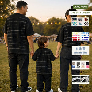 <span class=keywords><strong>Camiseta</strong></span> Extra Grande de Algodón 100% con Estampado Personalizado, Lavada con Ácido, Estilo Vintage, Conjuntos Familiares a Juego, Mamá e Hija - Product Image 1