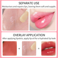 Huile à Lèvres Éclat Hydratante Brillante Volumisante Teintée, Huile à Lèvres Transparente Végane, Baume à Lèvres Repulpant Naturel