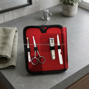 ASAP Beauty Pakistan Professional Stainless Steel Manicure <b>Kit</b> 5 1 <b>Nail</b> Clipper Scissor File Red Gift Box Portable for Adults - Product Image 3