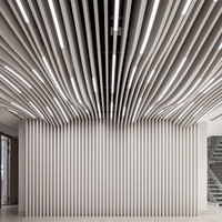 Matériaux de décoration intérieure, panneau de plafond en aluminium courbé, panneau de plafond suspendu en aluminium, dalles de plafond extensibles