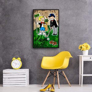 Lienzo de <span class=keywords><strong>Graffiti</strong></span> Urbano <span class=keywords><strong>Monopoly</strong></span>, Impresión en Lienzo de Alec <span class=keywords><strong>Monopoly</strong></span> 'Jugando Golf', Pintura Mural en Lienzo - Product Image 6