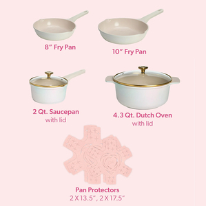 Ensemble de casseroles en céramique blanche de haute qualité, 8 pièces, antiadhésif, avec couvercles en verre, pour cuisinières à gaz et à induction - Product Image 2