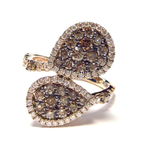 Expédition directe depuis Hong Kong, conception personnalisée, bagues en or blanc 18 carats de haute qualité avec diamants véritables en forme de poire, pour femmes, mariage, anniversaire - Product Image 3