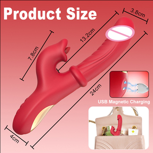 Vibrador <span class=keywords><strong>de</strong></span> Conejo con Dildo Penetrante, Estimulador <span class=keywords><strong>de</strong></span> Punto G y Clítoris, 7 Modos <span class=keywords><strong>de</strong></span> Empuje y 10 <span class=keywords><strong>de</strong></span> Vibración con Modo <span class=keywords><strong>de</strong></span> Lamido, Juguete Sexual para Mujeres - Product Image 5