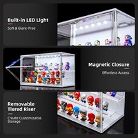 Boîtes de présentation rectangulaires en plastique PET transparent personnalisées de 45*33*33 CM pour mini-casques de football avec socle de présentation