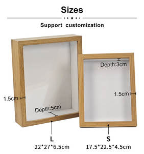 Cadre photo décoratif en bois noir et blanc Cadre photo en bois profond 3D/5D Boîte d'ombre - Product Image 4