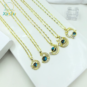Collana da Donna con Ciondolo a Stella e Luna, in Resina e Lega, con Catena in Bambù, Stile Lusso Leggero e Sportivo, Gioiello Versatile per la Clavicola, Vendita all'Ingrosso - Product Image 2