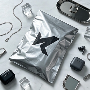 Custom Silver Grey Biodegradable Poly Mailers Printed Logo Waterproof Self Seal Shipping Mailing Bags For Clothing Boutique - Product Image 1