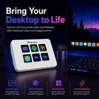 Clavier de contrôle MiraBox Mini LCD Key Stream avec icônes dynamiques, éclairage RVB et double interrupteur à bascule