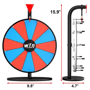 CYDISPLAY 12 Inch Spinning Prize Wheel Aluminum Heavy Duty Tabletop Stand Luck Spin Prize Wheel For Fortune Spinning Game