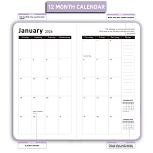 Fabricante de planificador personalizado Cuaderno de bolsillo Diario diario de tapa dura 2026 Planificador semanal mensual - Product Image 4