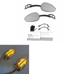 กระจกมองหลังอลูมิเนียมรถจักรยานยนต์พร้อมไฟ LED สำหรับ Harley 1997 + <span class=keywords><strong>Road</strong></span> <span class=keywords><strong>King</strong></span> 2014 + รุ่น flrt <span class=keywords><strong>2015</strong></span> + - Product Image 1