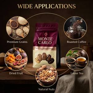 Sacs à café à fond plat refermables de qualité alimentaire avec logo personnalisé, imprimés sur mesure pour les grains torréfiés, emballage de 250 g, 500 g, 1 kg - Product Image 3