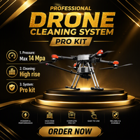 Drone de nettoyage de vitres commercial 12MPa haute pression, 60 min d'autonomie de vol, auto-amorçant pour le lavage des façades vitrées en hauteur, IP55