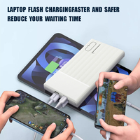 Gadgets 2025, Banco de Energía de Alta Capacidad de 10000 mAh con Doble USB-C, Carga Rápida, Pantalla LED, Enchufe Universal, ABS Ultra Delgado y Portátil