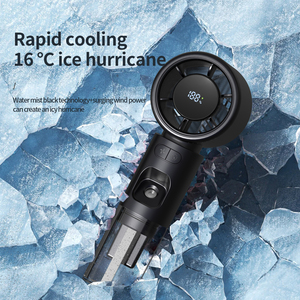 พัดลมพกพาแบบมือถือพร้อมจอแสดงผลดิจิตอล ระบบเพิ่มความชื้นแบบเงียบ และระบบป้องกันการชาร์จเกิน พัดลมระบายความร้อนแบบชาร์จไฟได้ - Product Image 6