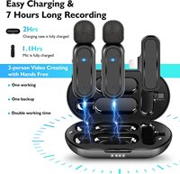 Microphone USB portable sans fil 7 heures Clip-On Computer Interview Lavalier Mic pour l'enregistrement audio et le vlogging