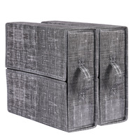 Lot de 2 boîtes de rangement pliables en tissu de lin pour draps de lit, housses de couette