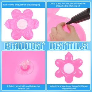 ดอกเดซี่เป่าลมขนาด 24 นิ้ว ของตกแต่งทำจาก PVC สีสันสดใส ใช้เป็นที่ลอยน้ำในสระ ของประดับตกแต่งสวน สำหรับใช้งานกลางแจ้งและในร่ม เหมาะสำหรับงานวันเกิด งานแต่งงาน และฤดูร้อน - Product Image 6
