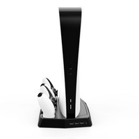 Station DE recharge 3 en 1 DE UHD, socle DE ventilateur, plateau DE rangement pour jeux vidéo, support DE chargeur pour ps5, multifonction