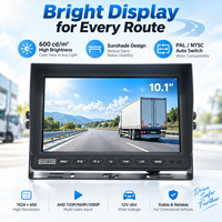 Moniteur de véhicule 10,1 pouces avec écran quadruple, 4 entrées vidéo et enregistrement DVR 2 ou 4 canaux en option pour flotte OEM ODM