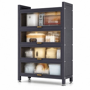 Fabricante Chino de Gabinetes de Almacenamiento <span class=keywords><strong>para</strong></span> Cocina con Puertas, Estantes de Acero, Organizador Antipolvo <span class=keywords><strong>para</strong></span> Microondas, Color Personalizado - Product Image 1