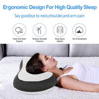 Oreiller cervical ergonomique moderne en mousse à mémoire de forme gonflable, soulagement des douleurs cervicales et des épaules, motif personnalisable, antibactérien