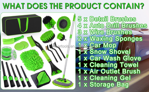 Kit <span class=keywords><strong>de</strong></span> limpieza <span class=keywords><strong>de</strong></span> <span class=keywords><strong>coche</strong></span> <span class=keywords><strong>de</strong></span> 21 piezas <span class=keywords><strong>Gel</strong></span> <span class=keywords><strong>de</strong></span> microfibra que detalla <span class=keywords><strong>el</strong></span> limpiador interior Premium Car Care Essentials - Product Image 6