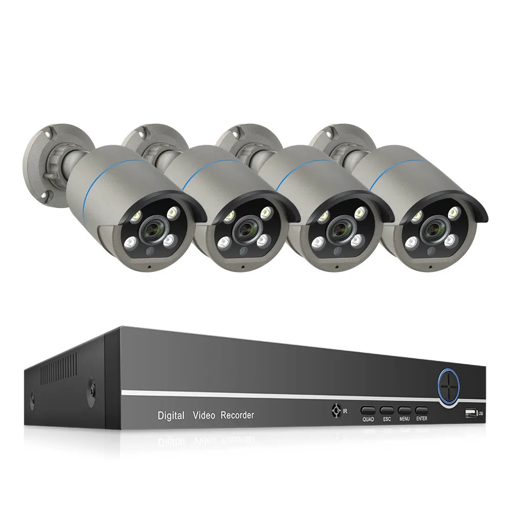 Cámara CCTV HD de 4MP, sistema de vigilancia Nvr PoE completo, 1080P, impermeable para exteriores