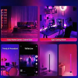 <b>RGB</b> LED Floor Lamp Candlestick Acrylic PVC Space Themed USB Powered Remote <b>Control</b> for Living Room Bedroom Decor - Product Image 2