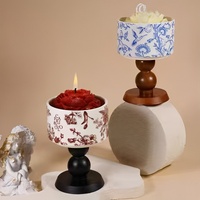 Bougie parfumée de luxe écologique haut de gamme, multicolores, en cire de soja, dans un pot en céramique moderne, parfum d'ambiance longue durée pour la maison