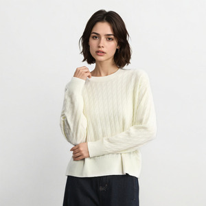 Pullover da ragazza in lana in <span class=keywords><strong>maglia</strong></span> di lana 100% in peluche girocollo personalizzato lavorato a <span class=keywords><strong>maglia</strong></span> maglioni da donna per il commercio all'ingrosso - Product Image 3