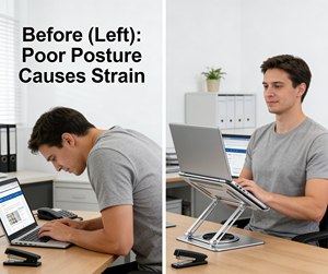 Support pour ordinateur portable ergonomique en aluminium <span class=keywords><strong>de</strong></span> qualité supérieure, réglable et pliable, pour MacBook, bureau, jeux - Product Image 6