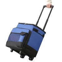 En gros, Sac isotherme à roulettes en cuir, pliable, grande capacité, pour pique-nique extérieur et livraison de repas