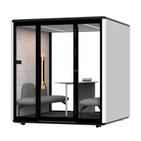 Cabine insonorisée modulaire moderne en alliage d'aluminium avec éclairage LED pour l'école, la maison ou le bureau - Conception isolée, garantie de 5 ans