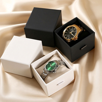 Boîte à montres pour hommes et femmes, organisateur de bijoux avec ruban, étui cadeau en carton coulissant, emballage portable, vente en gros