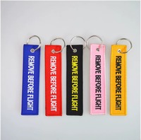 Porte-clés tissé en tissu personnalisé avec broderie, style Jet Tag, avec votre propre logo, porte-clés brodés tendance