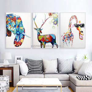 Tela di animali arte della parete decorazione per la casa <span class=keywords><strong>dipinti</strong></span> a mano <span class=keywords><strong>dipinti</strong></span> ad olio colorati cervo pittura astratta olio su tela fatta a mano - Product Image 3