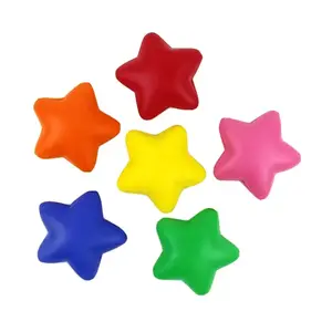 Star Smiley Custom Shape PU FOAM Colorful Personalised Squishy Star Anti Stress Ball With Face