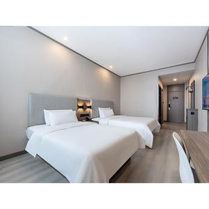 Cost-Effective Modern Luxury Hospitality Furniture Bedroom Set Custom King <b>Queen</b> Size Wood Bed Frame with Nightstand & <b>Headboard</b> - Product Image 6