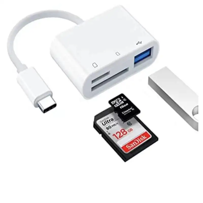 Customized c-Type 3-In-1 Card Reader With Usb Charging Port Sd Tf Camera Connection Kit Card Reader Supports Ios 13