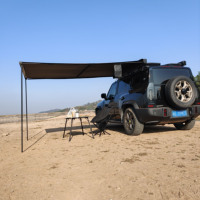Auvent latéral pliable léger Roadluster Outdoor Oxford pour toutes les saisons, avec cadre en aluminium rigide et enroulement manuel rapide