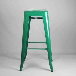 Modern Bistro Powder Coating Metal <strong>Stacking</strong> bar <strong>Stool</strong> with Wood Seat and Backrest - Product Image 3