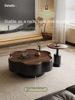 Ensemble de tables basses en pierre frittée en forme de pétale pour petits salons, avec combinaison créative de tables basses