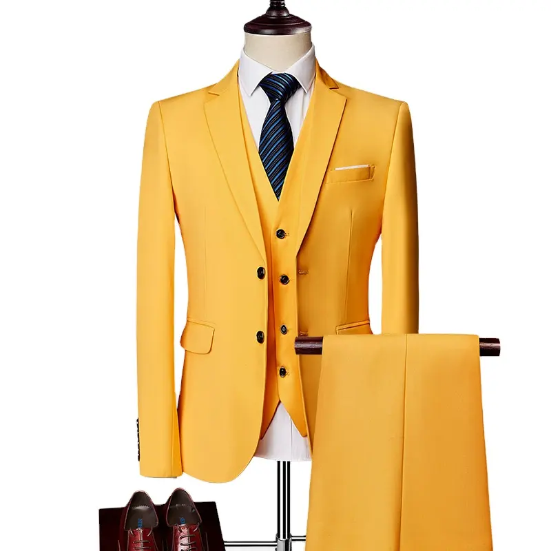 Italian Suit Man 3 Psc Blazer+Vest+Pants Groom Men Wedding Suits Pictures Bespoke Tuxedo