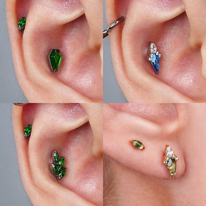 مجوهرات ثقب الجسم بتصميم سلسلة جراند F136 التيتانيوم المطلية بالذهب، مجوهرات أذن وأنف عصرية (يرجى الاتصال بنا للاطلاع على الكتالوج) - Product Image 6