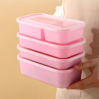 Boîte à bento de style japonais en PP avec couvercle à fermeture sécurisée 620ml 720ml 800ml 950ml 1050ml Contenant alimentaire pour la préparation des repas