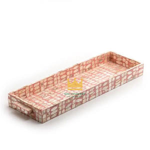 ถาดเสิร์ฟอาหารรูปสี่เหลี่ยมผืนผ้า งานแฮนด์เมด เป็นมิตรกับสิ่งแวดล้อม ประดับมุก สำหรับใส่อาหาร ของหวาน ใช้ในเดือนรอมฎอน นำเข้าจากเวียดนาม ขายดี - Product Image 2