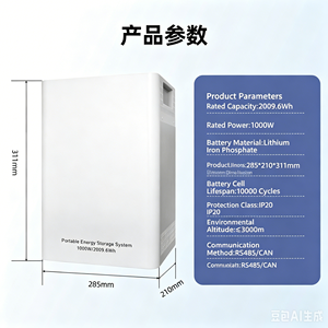 2.096kWh Portable <b>Energy</b> <b>Storage</b> <b>System</b> 1000W 220V UPS Emergency Power for Home Outdoor Camping 2.096 KWh Capacity Provides Ampl - Product Image 5