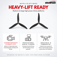 Hélices de drone GEMFAN haute résistance 8060, 8 pouces, 3 pales, en fibre de verre et nylon, pour drones de cinéma professionnels